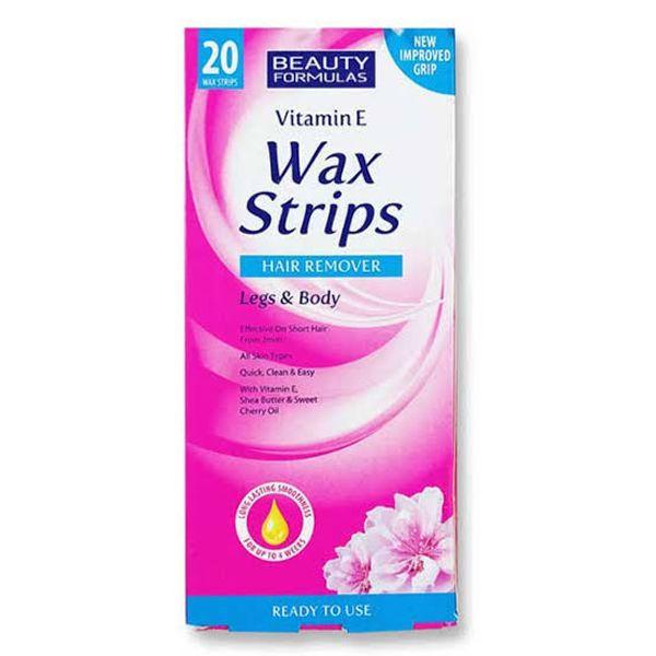 Beauty Formulas Wax Strips Legs & Body Vitamin E