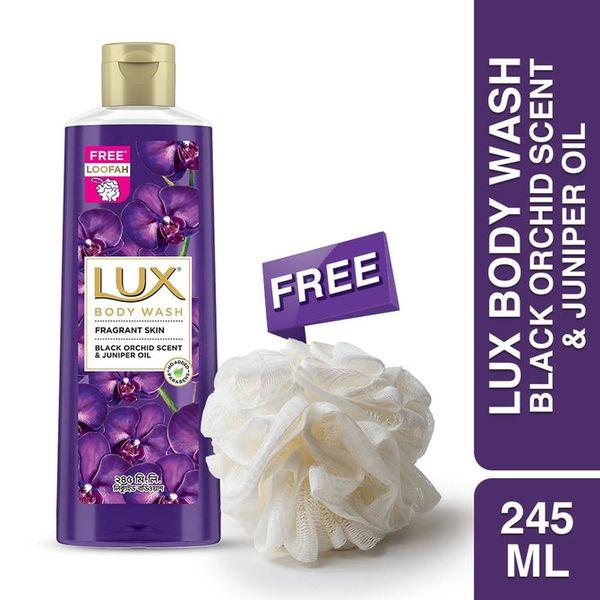 Lux Body Wash Black Orchid Scent & Juniper Oil With Free Loofah