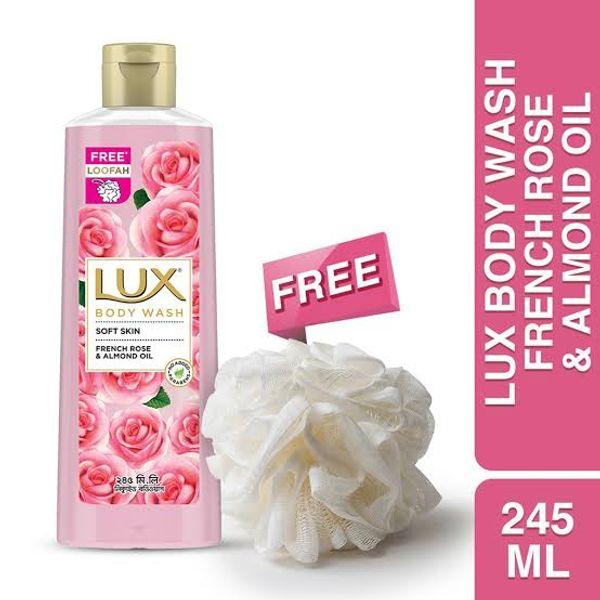 Lux Body Wash French Rose & Almond Oil With Free Loofah